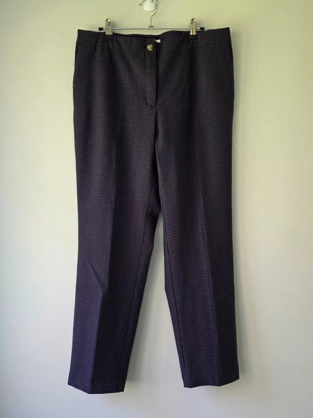 J.JILL Plaid Ankle Pants | 12 | Stretch Waist Trouser Zip Fly Pockets NEW